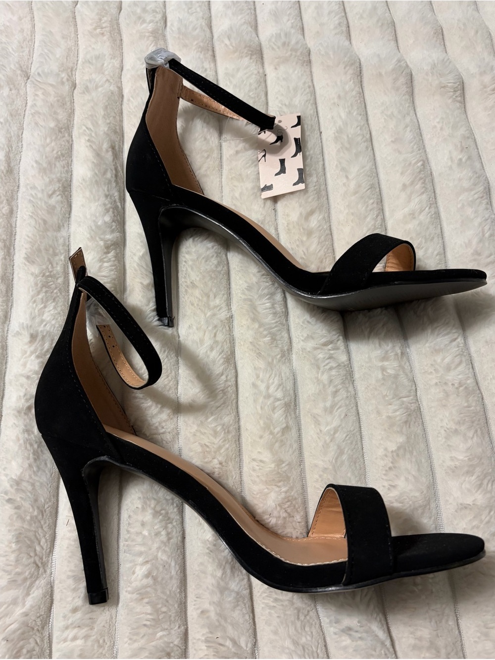 Classic Black Ankle-Strap Open-Toe Heels